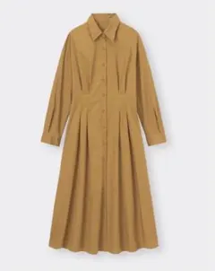GU ウエストタックシャツワンピース ブラウン Lサイズ