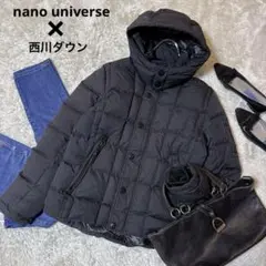 美品＊USAダウン　ナノユニバース×西川　ウールカグラジャケット　M ブラック