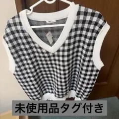 C.O.L.Z.A チェック柄 Vネックニットベスト