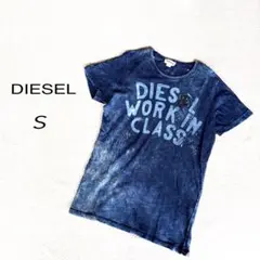 DIESEL メンズ Tシャツ トップス XS ダメージ加工 ネイビー