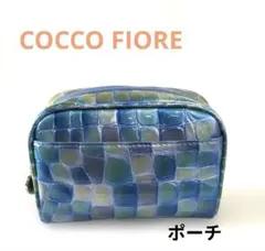 COCCO FIORE コッコフィオーレ　ポーチ　小物入れ　ブルー系　美品✨️のサムネイル