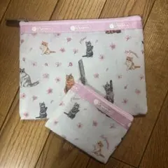 未開封❣️LeSportsac × MAQUIA 猫×桜柄 キュートポーチセット