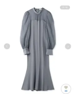 美品FRAY I.D シアーパフスリーブニットコンビワンピース