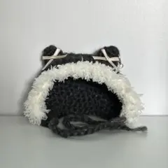 にじぱぺっと　ねこ耳ボンネット　シャドーグレー　10cmぬい