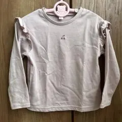 après les cours 薄いピンク フリル長袖カットソー