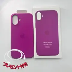 新品-純正互換品-iPhone16pus シリコンケース フクシア