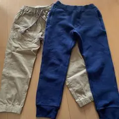 ⭐︎130㎝2点セット⭐︎ベージュ（しまむら）ネイビー（UNIQLO）のロングパンツ