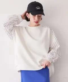 アメリカンホリック　イージーケア異素材ポンチプルオーバー