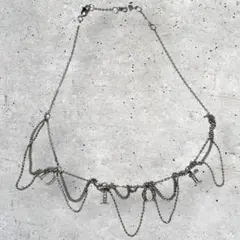 ディオール Diorロゴ ネックレス GP×ラインストーン シルバー