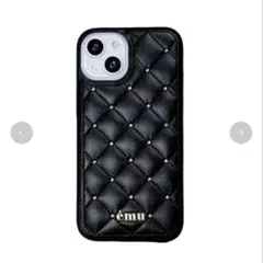 ÉMU ブラック キルティングiPhoneケース