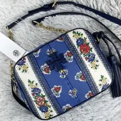 極美品 トリーバーチ レザー ショルダー マックグロー フリンジ バイカラー 赤