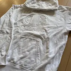 【USD】チャンピオンエンボスロゴ　スウェットシャツ Lサイズ 白