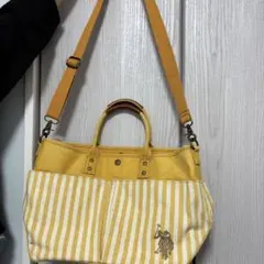イエロー ストライプ ショルダーバッグ