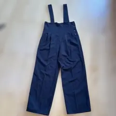 ネイビー サロペット ワイドレッグ　キレイめ