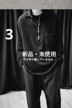 COMOLI】22AW 縮絨ウールハーフジップシャツ NAVY/サイズ3 - メルカリ