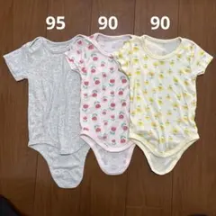 美品　半袖ロンパース　半袖肌着　ボディスーツ　女の子　90 95