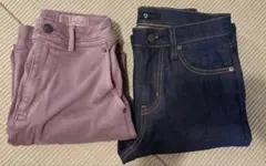 デニム　2本　UNIQLO +J (24インチ) 、GAP ローズピンク（38)