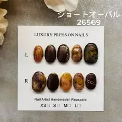 ネイルチップM ブラウン|きれいめニュアンス|大人の透明感ネイル