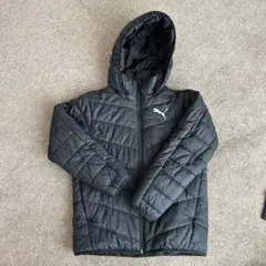 PUMA ブラックダウンコート フード付き