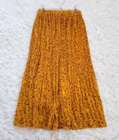 ニコアンド ロングスカート 花柄 プリーツ ウエストゴム ゆったり 春コーデ