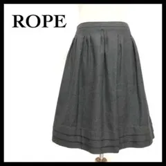 ROPE ロペ 膝丈　スカート フレアスカート タックスカート グレー Mのサムネイル