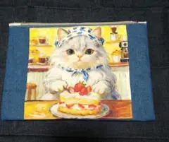 猫ポーチ　猫柄ポーチ　猫化粧ポーチ　猫柄化粧ポーチ　保険証入れ　お薬手帳入れ