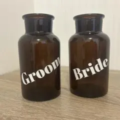 結婚式 Groom Bride 茶瓶 フラワーベース 2個セットのサムネイル