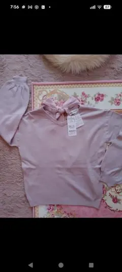 新品未使用　ミッシュマッシュ　タグ付き　バックリボンニット　キャミ付