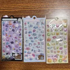 BONBON DROP 3Dシール ぷくぷくシール3枚　おばけ うさぎ　ねこ