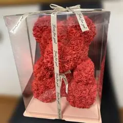 新品♪即購入歓迎♫とってもキュートフラワーベア（レッド）透明BOX 