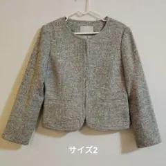 anysis　ミニライトボーダージャケット　サイズ2　シャンブレーグレー