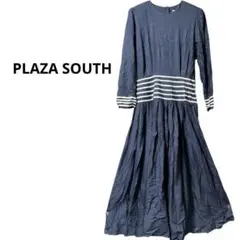 【希少】PLAZA SOUTH ヴィンテージ マキシ丈ワンピース レーヨン 濃紺