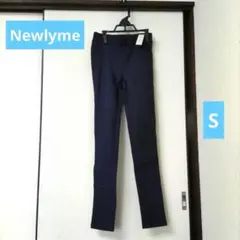 【タグ付き】Newlyme ネイビー スキニーパンツ Sサイズ 伸縮素材 美脚