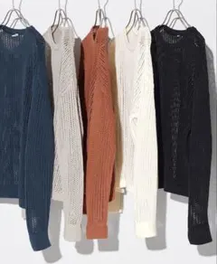 【新品タグ付き】UNIQLOユニクロメッシュクルーネックセーター サイズL