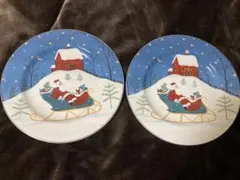 クリスマスプレート 2枚セット　サンタクロース