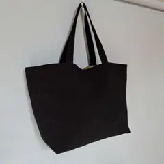 渋っ艶　ブラック×カーキ　大人　花柄　北欧　リバーシブル　デカトート