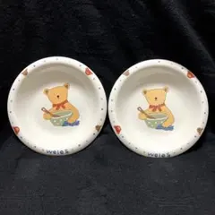 美品‼️ モン・スイユ テディベア絵柄 小皿 2枚 welesシリーズのサムネイル