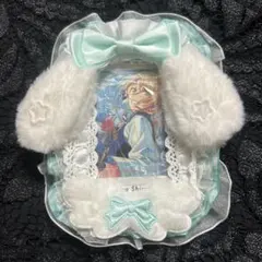 ★残り1点★ トレカケース フリル レース リボン うさぎ 推し活 ミント