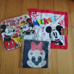 ディズニー　ハンドタオル＆巾着袋　3点セット