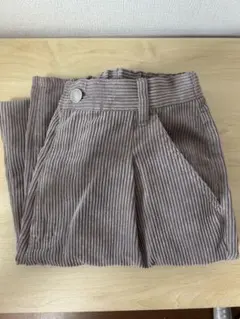 グレー コーデュロイ ワイドパンツ レースアップ