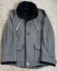 SHIPS グレー×ブラックジャケット インナー一部ボア L