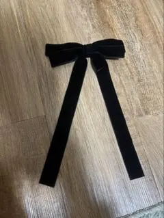 黒いベルベットリボンヘアピン