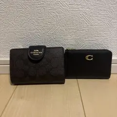 正規品COACH 二つ折り財布 ブラウン コインケースカードケースレディース美品