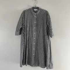 LOOGSDAYS チェック柄 チュニック M 黒と白のチェック 五分丈