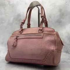 TOD'S トッズ ミニボストン ハンドバッグ ピンク レザー 型押し - メルカリ