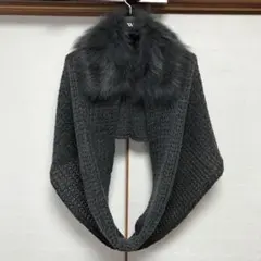 【rougeloup　ルージュルー　フェイクファーストール　ニットストール】