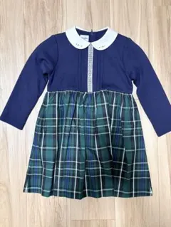 familiar ワンピース 100cm ネイビー チェック