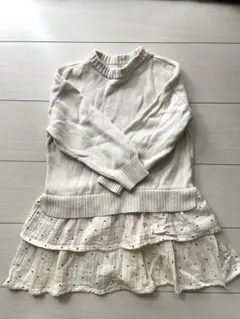 ニットワンピース 110cm ドット柄 春秋