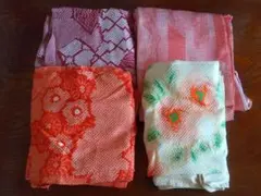 絞り着物　４枚　リメイク用のサムネイル