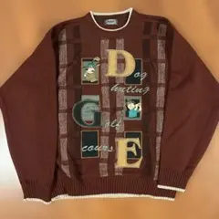 ニット 古着 ワインレッド